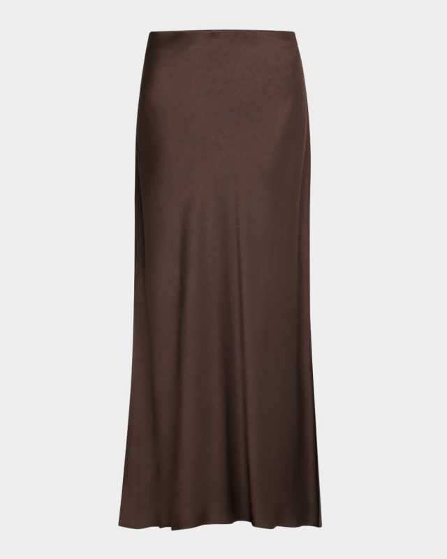 Satin Cady Maxi Pencil Skirt